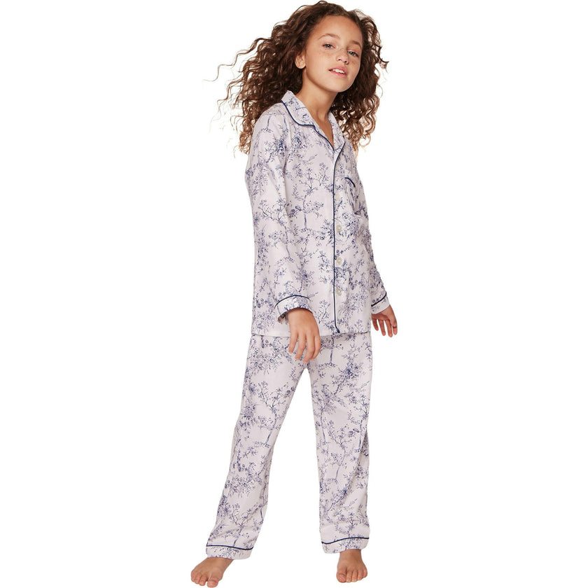 Kid's Twill Pajama Set in Timeless Toile