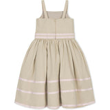 Linen Cami Rosette Dress, Brown