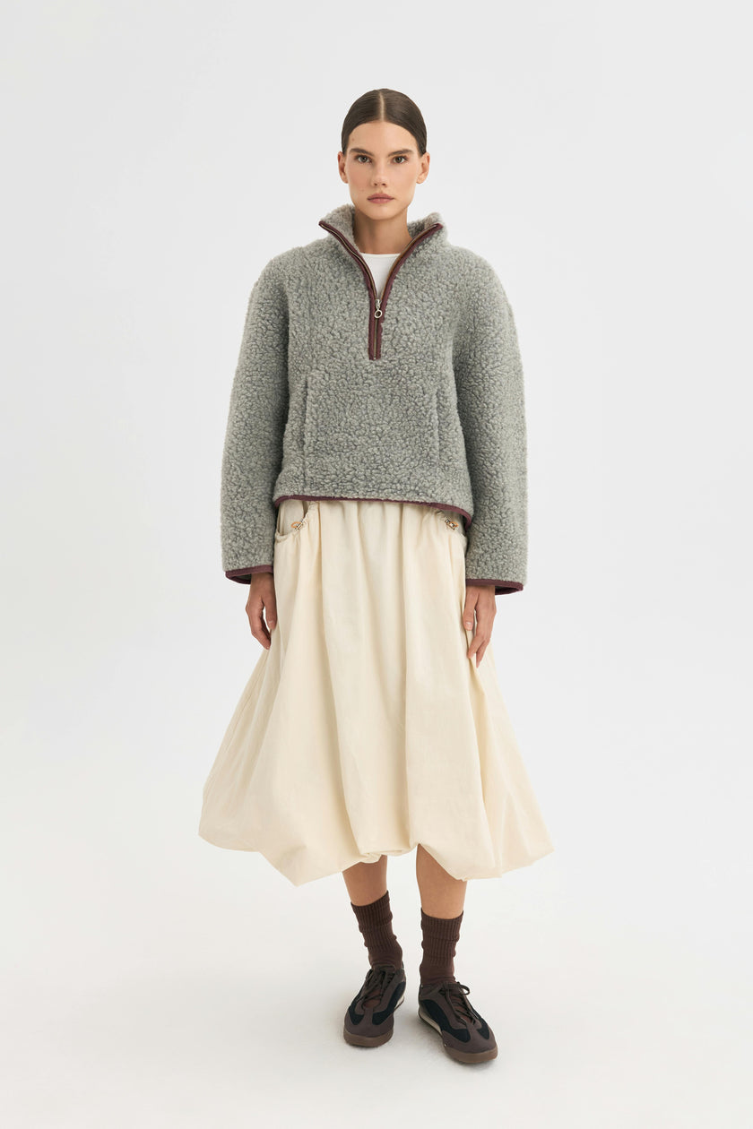 wool kangaroo jacket - stone grey