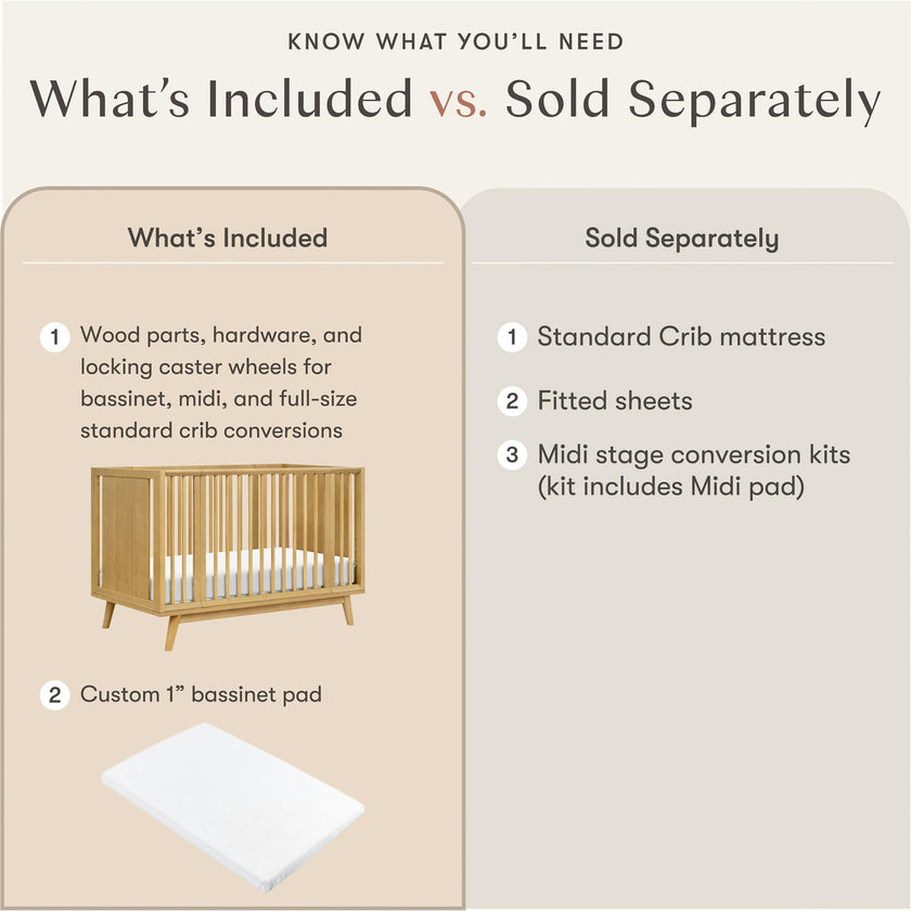 Palma 8-In-1 Convertible All-Stages® Crib W/ Bassinet & Toddler Bed Kits In
