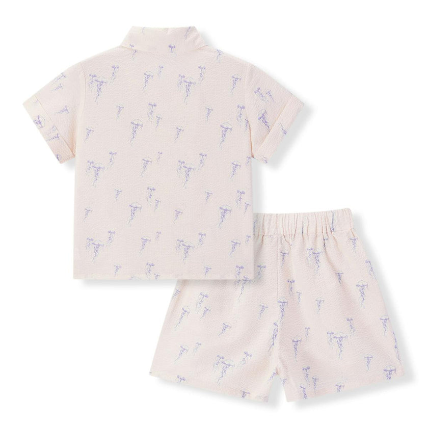 Sunset Jellyfish Button-Up Two Piece Set