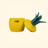 Pineapple Rattan Storage Basket Yellow -  Small