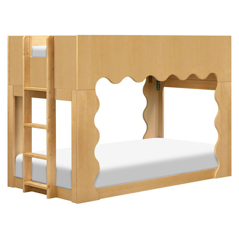 Lido Wave Convertible Low Loft Twin Bed in Honey