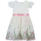 Garden Floral Ruffle Sleeve Party Dress