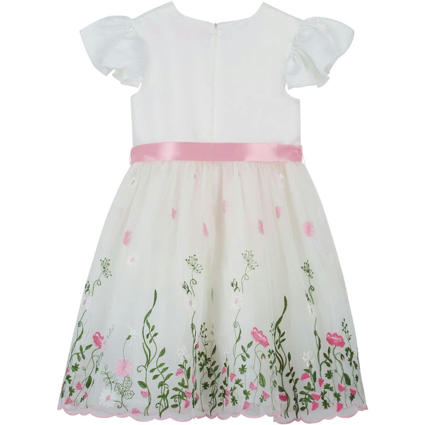 Garden Floral Ruffle Sleeve Party Dress