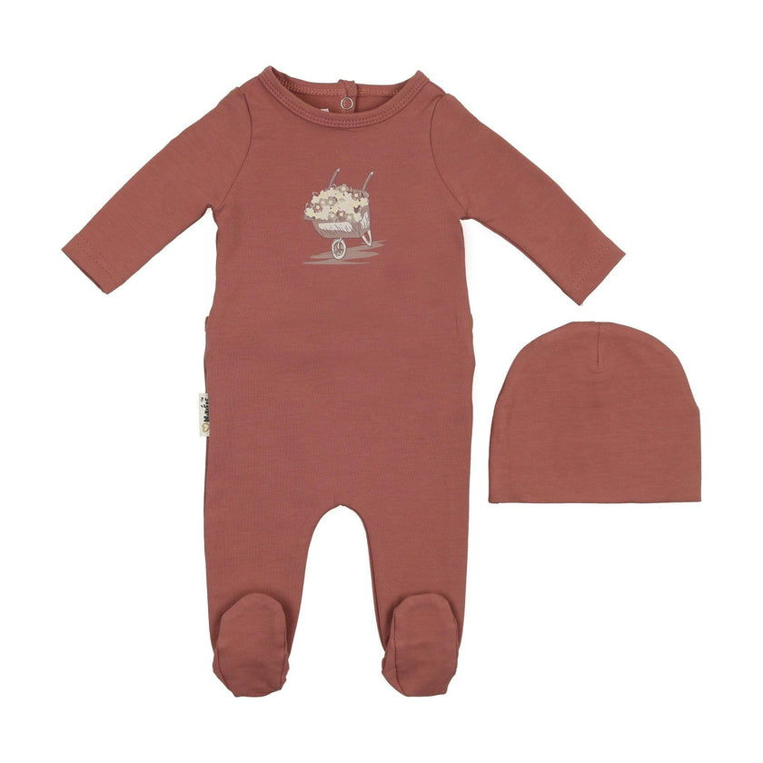 Whimsy Wheelbarrow Footie and Beanie Set