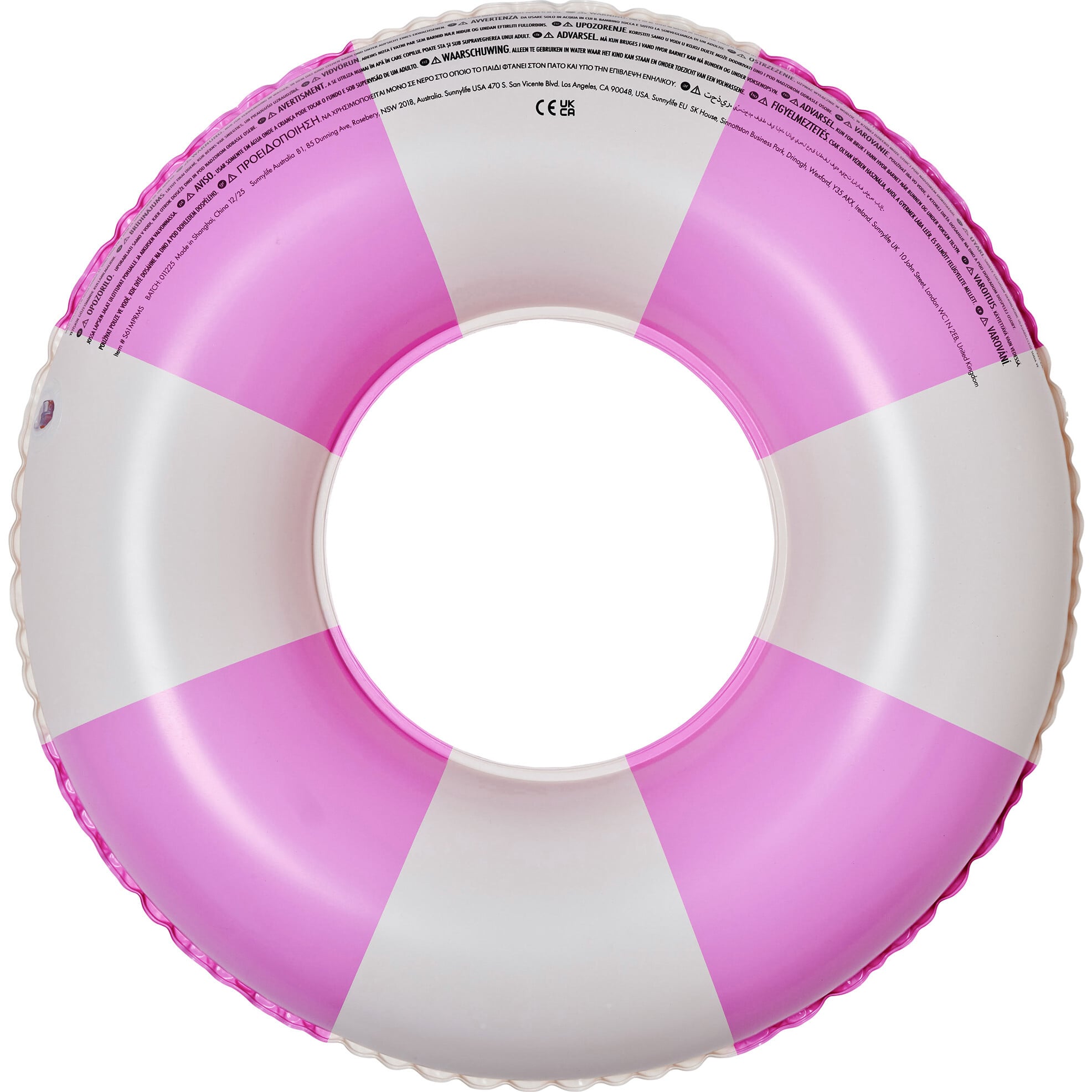 Mini Tube Pool Ring: Zest Magenta Stripe