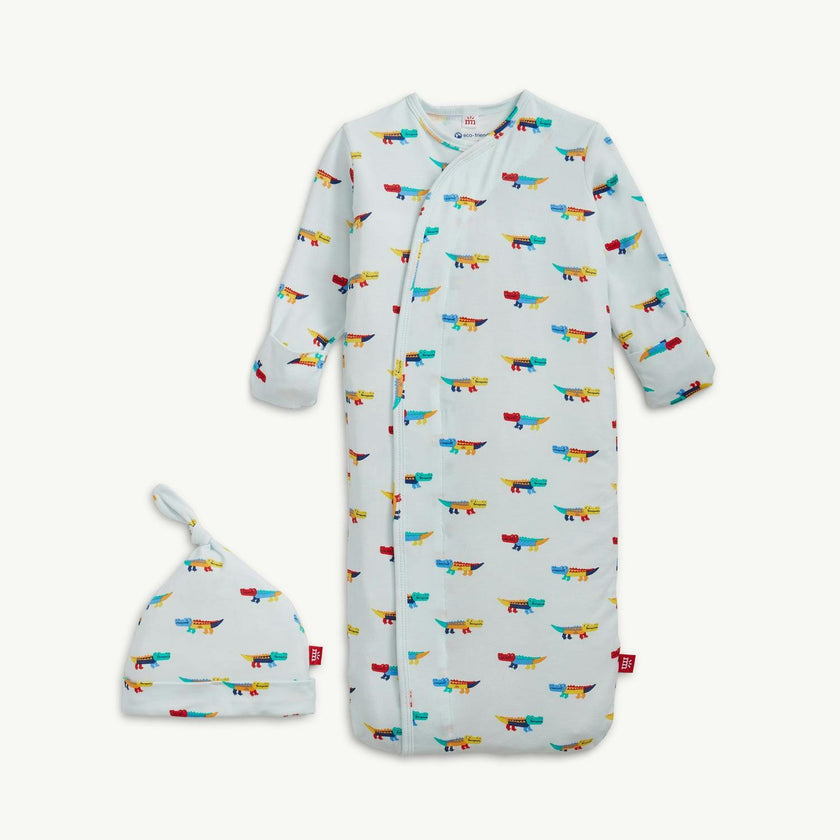 Crocodile Colrpop Bl Modal Magnet Gown + Hat