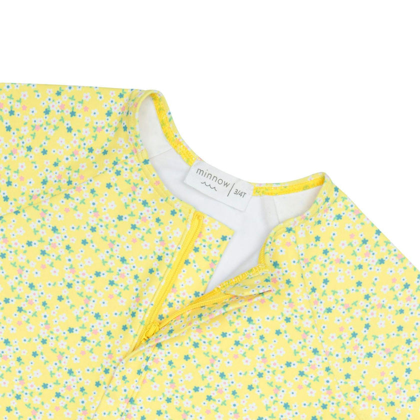 girls petite fleur front zip rashguard one piece