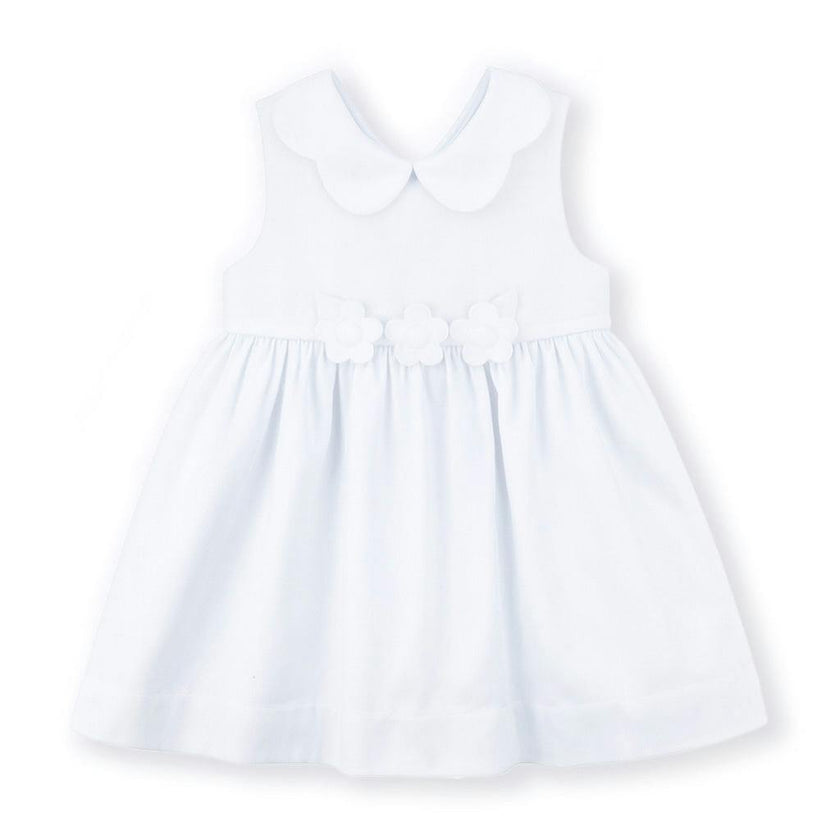 White Pique Flower Dress