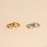 Titanium Baguette Crystal Rounded Huggie Hoop Earrings - FeatherTUFF™