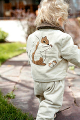 Beige Corduroy Sherpa Reversible Jacket