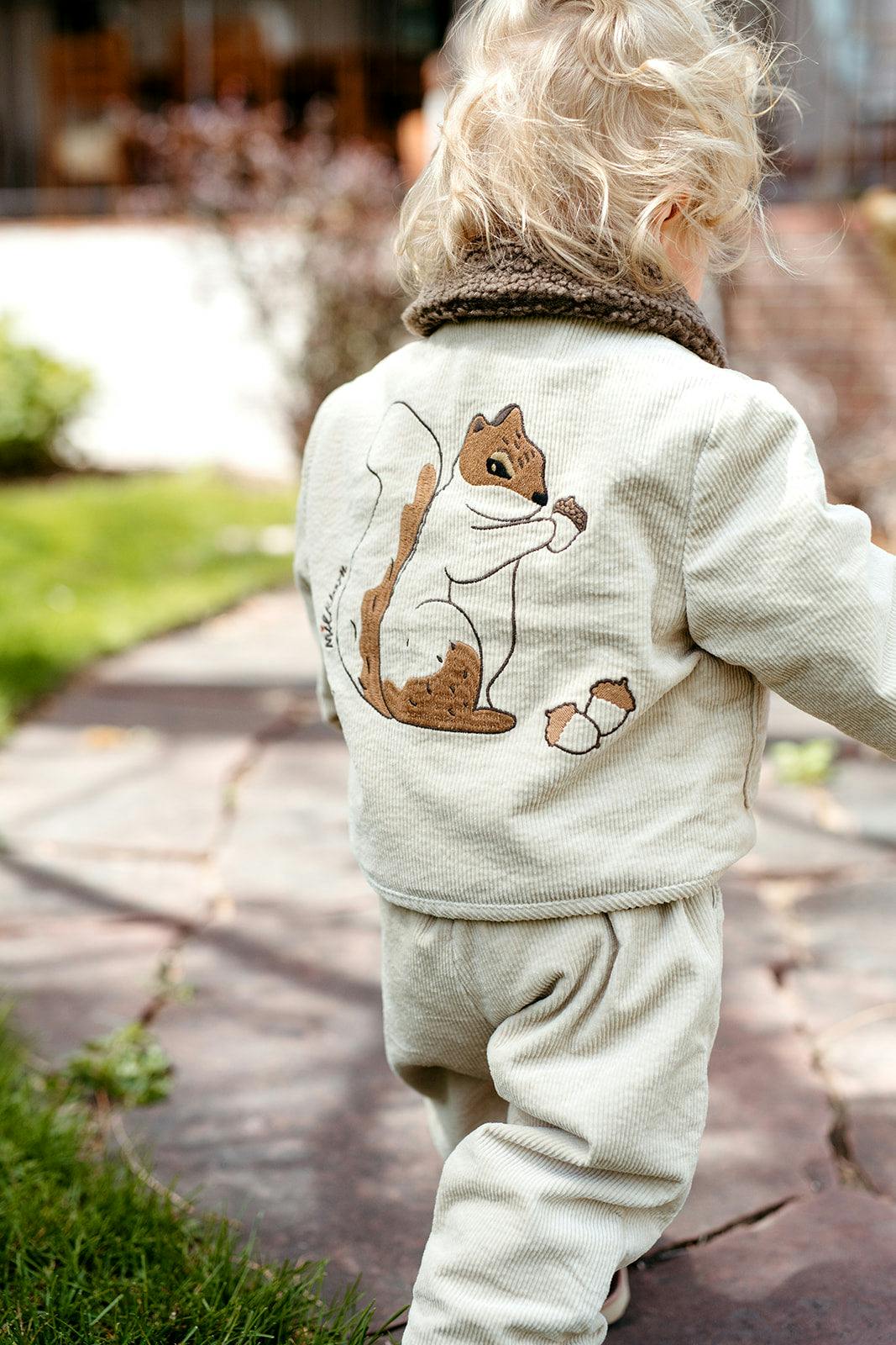 Beige Corduroy Sherpa Reversible Jacket