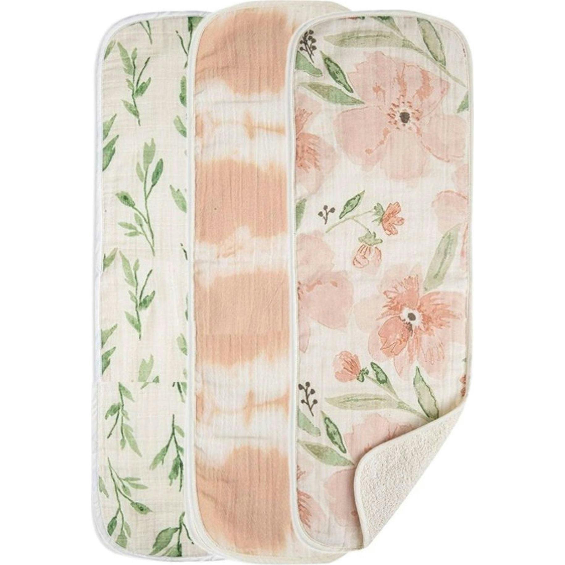 Parker 3-pc. Newborn Burp Cloth Set (Pink Floral)