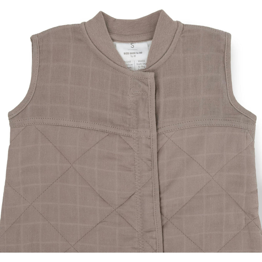 Cotton Muslin Quilted Sleep Bag - Mocha
