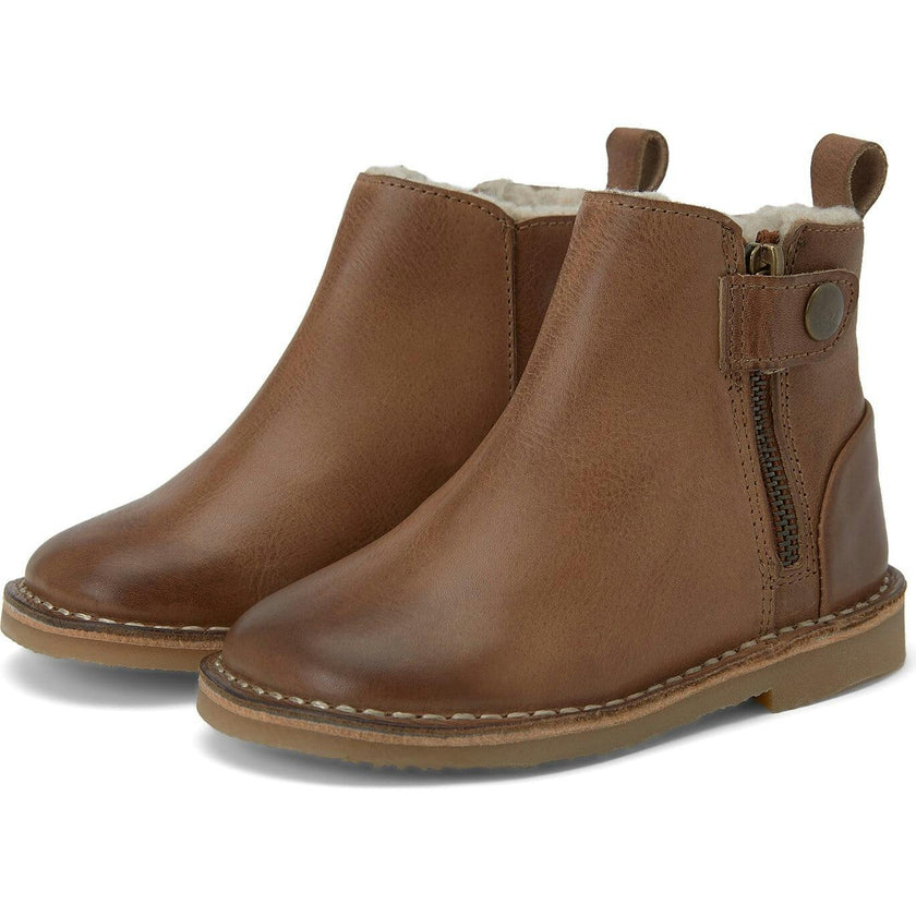Winston Fur-lined Boot Tan Burnished Leather, Tan