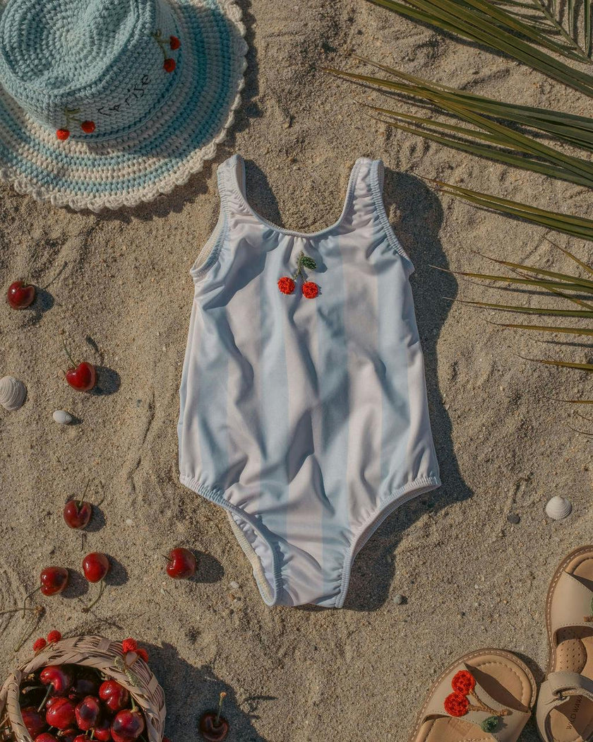 Cherry Swimsuit in Blue Striple