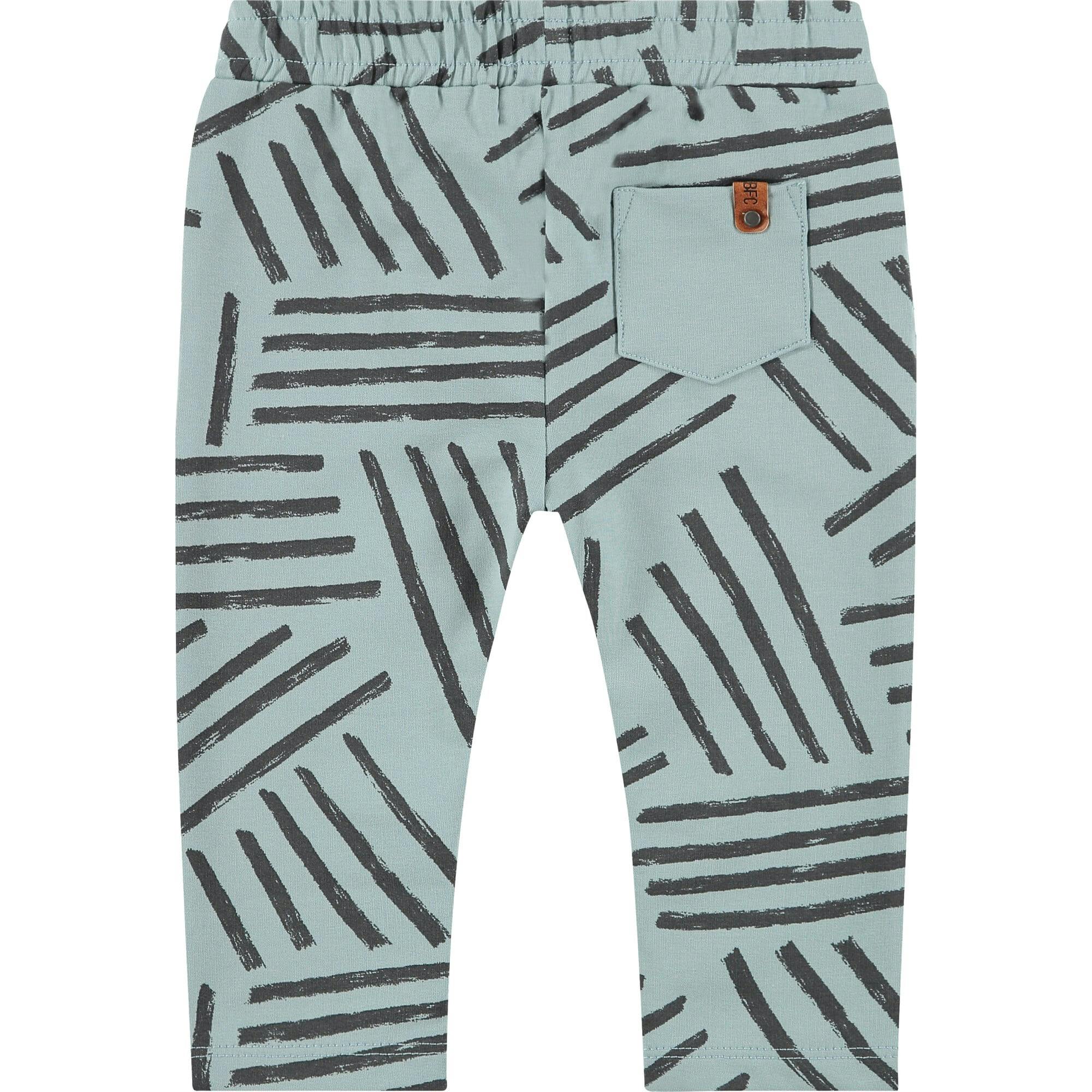 Crew Neck Abstract Stripe Graphic Sweatpants