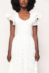 Hattie Dress in White Lace
