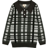 Plaid Button Collared Crew Fit Sweater