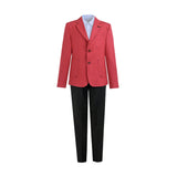 Red Adrian Patterned Blazer Suit Set