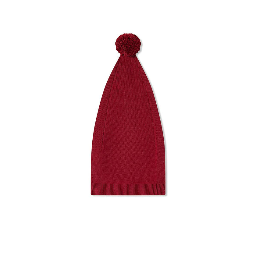 Red Knit Long Stocking Cap