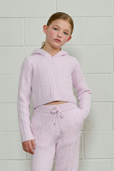 Cable Knit Cropped Hoodie