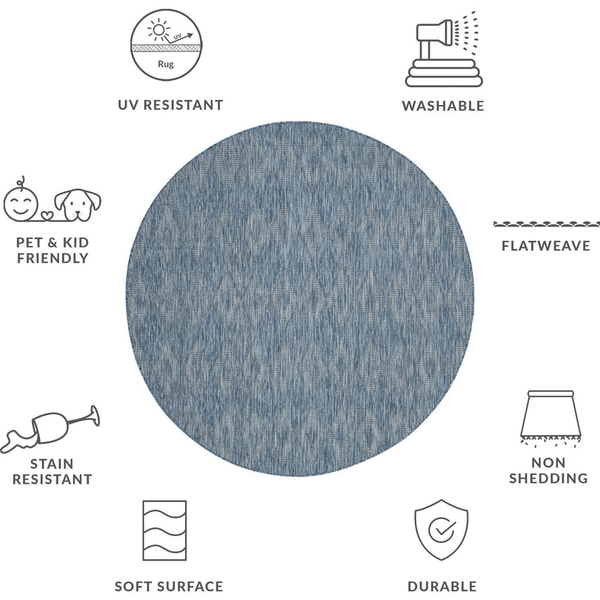 Courtyard August Indoor/Outdoor Rug, Navy