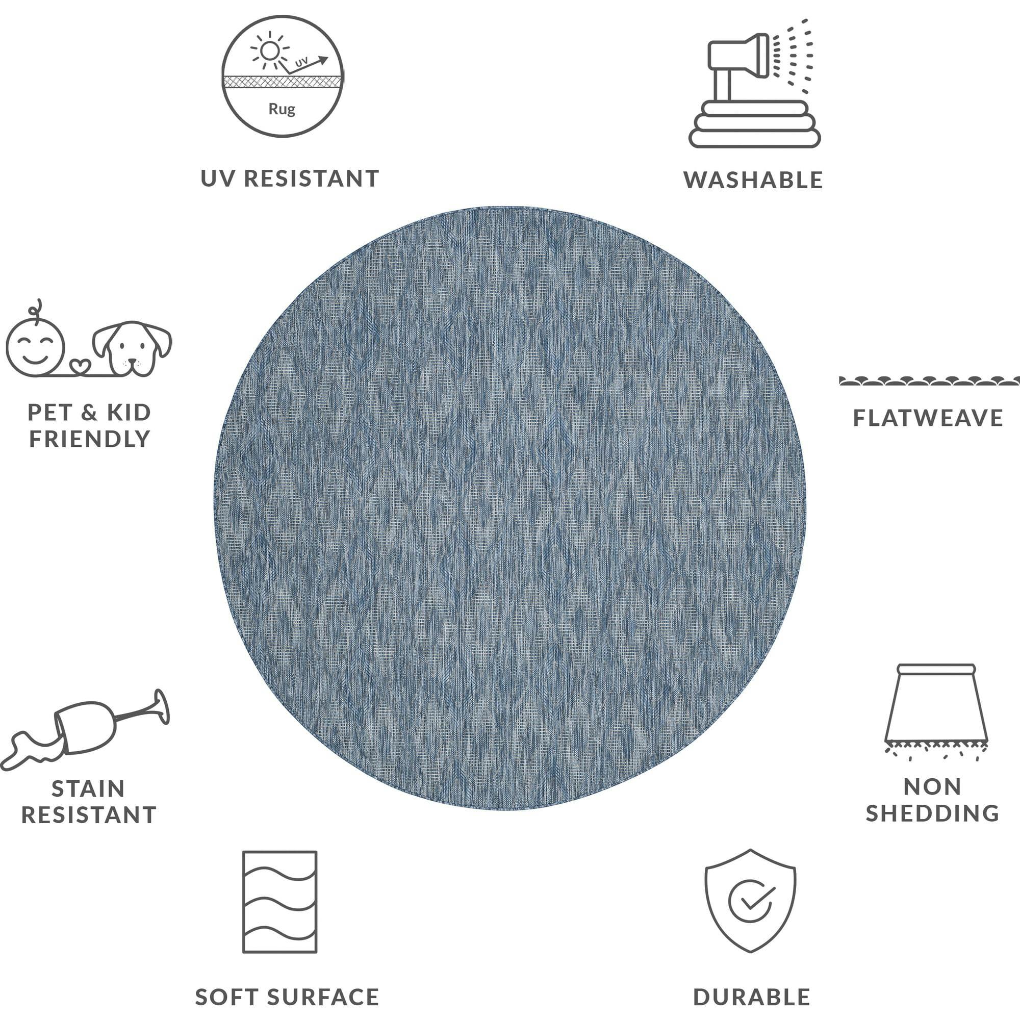 Courtyard August Indoor/Outdoor Rug, Navy