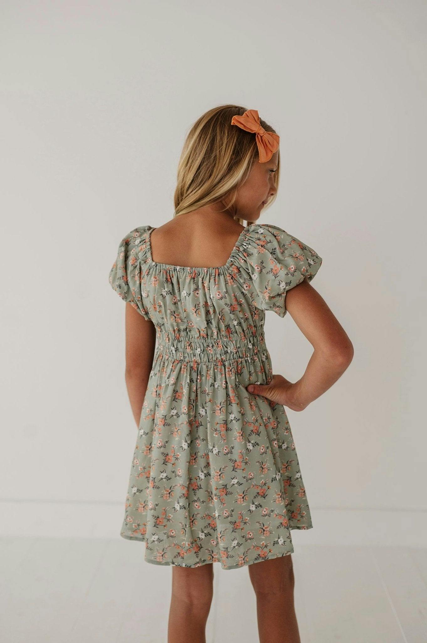 Peasant Bubble Sleeve Dress Isabella Paisley