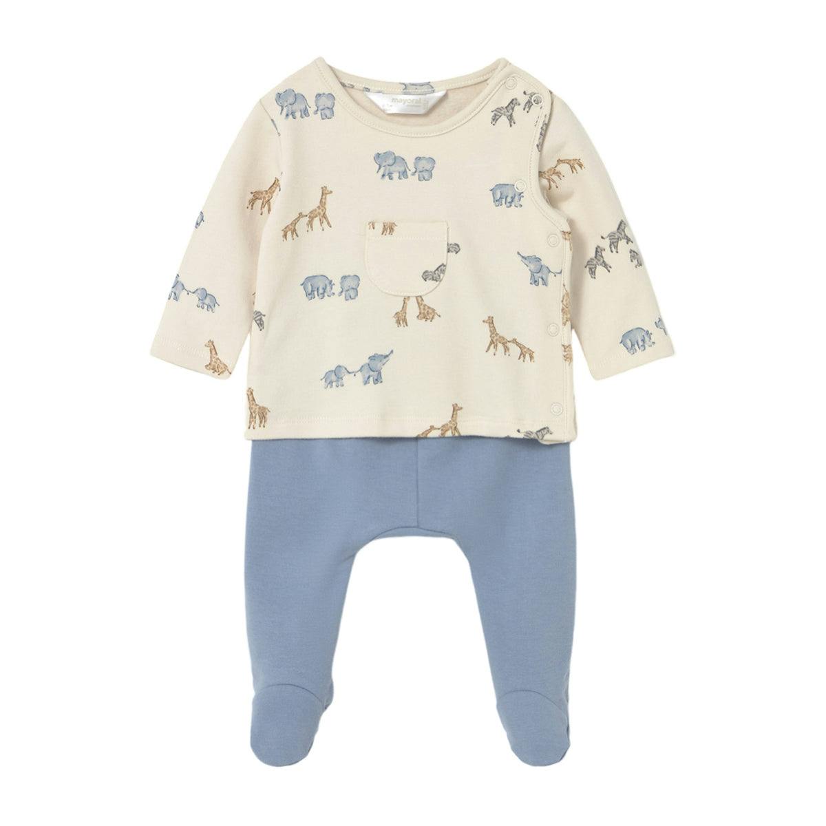 Newborn Boy Pants and Printed Sweatshirt Set