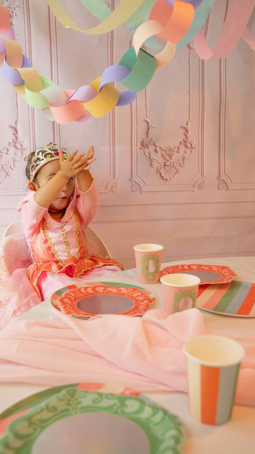 Princess Party Cups - Stripes and Mirrors (x12)