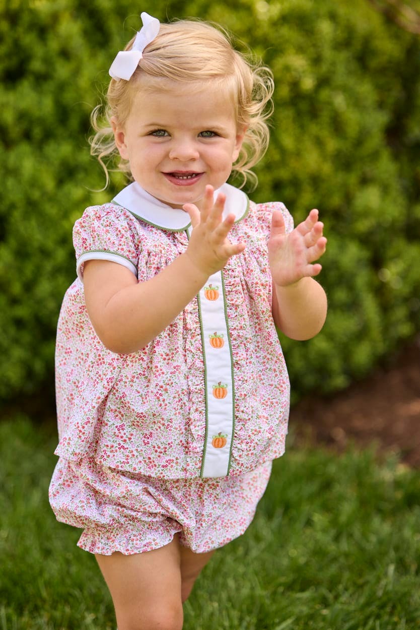 Ruffled Sally Bloomer Set - Pumpkins