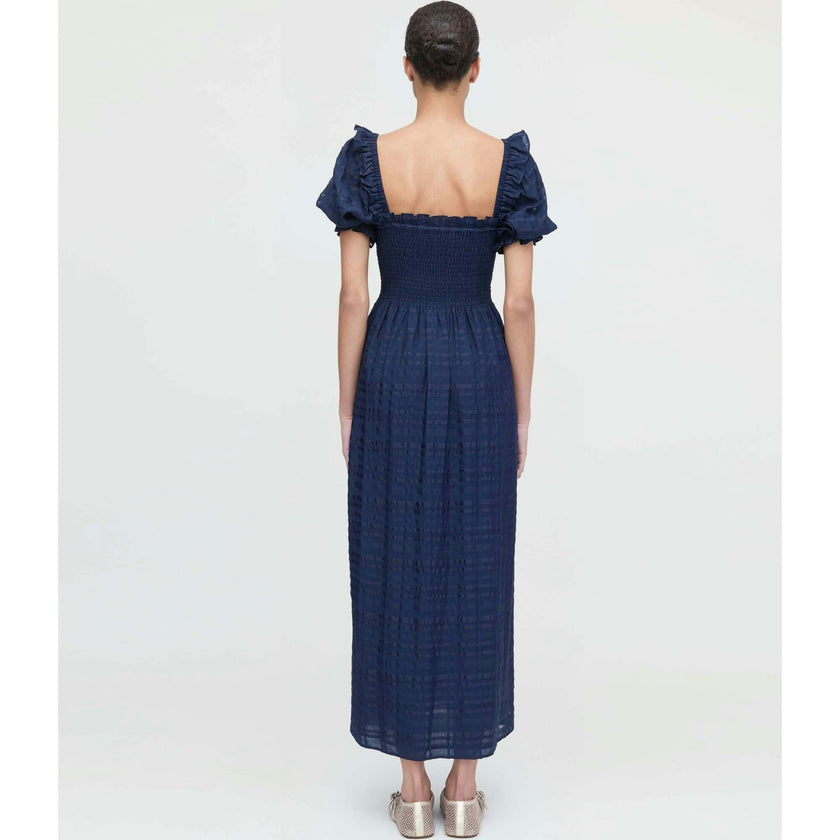 The Scarlett Nap Dress - Navy Sheer Plaid