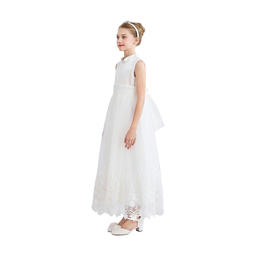 White Alvaria Sleeveless Lace Dress
