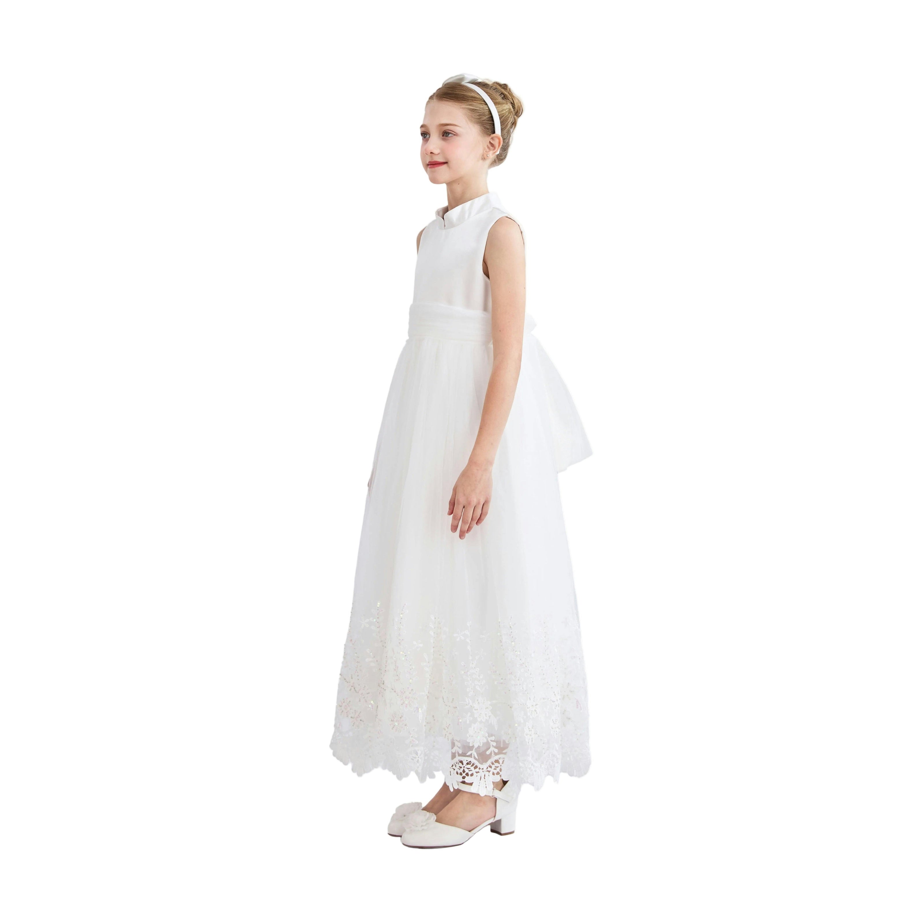 White Alvaria Sleeveless Lace Dress