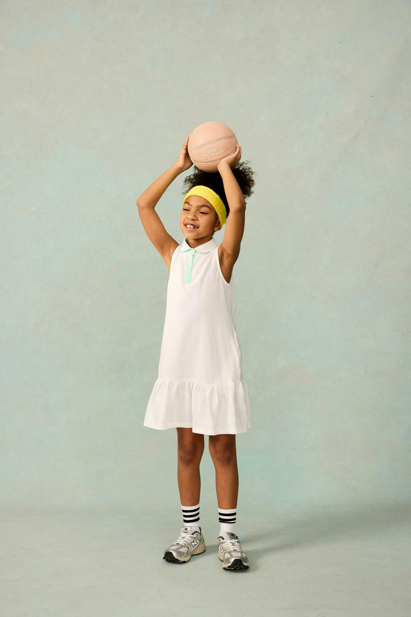 Sleeveless Play Polo Dress in Pastel Trim