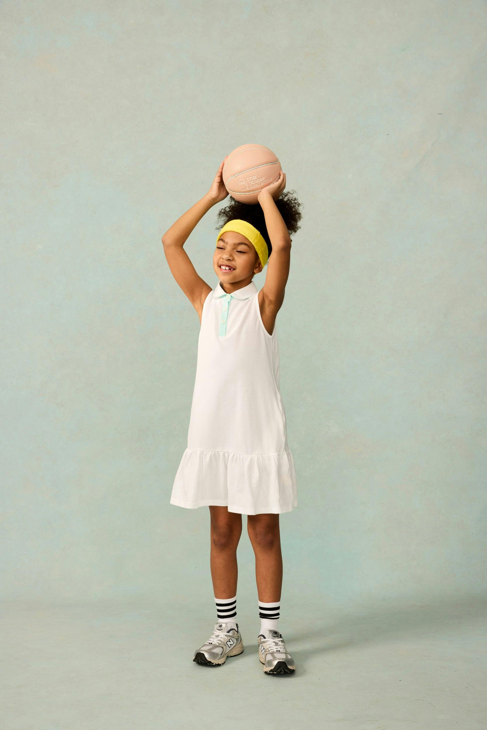 Sleeveless Play Polo Dress in Pastel Trim