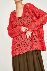 Madrid Hand Crochet Tunic in Chili