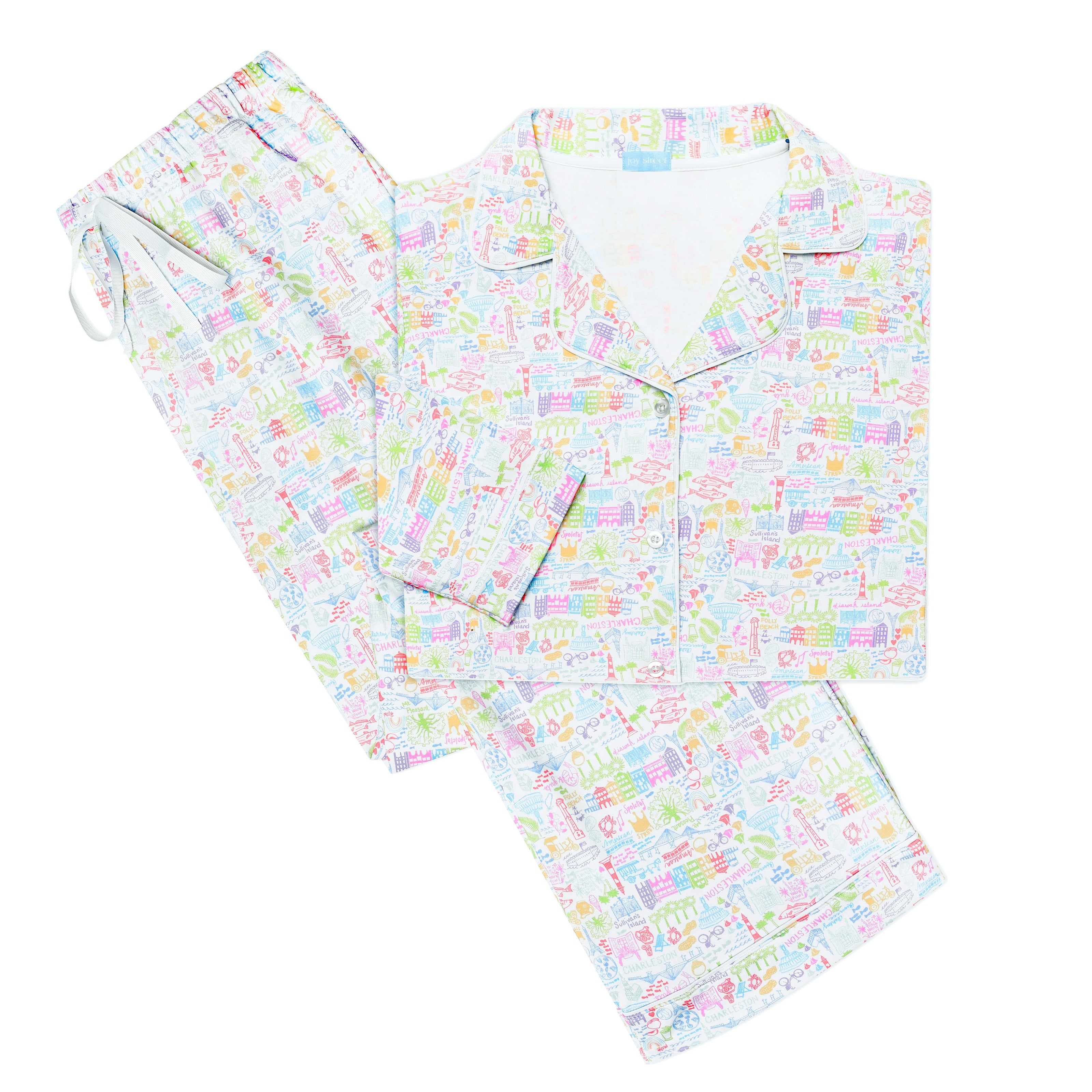 Charleston Women’s Button Front Long Pajama Set