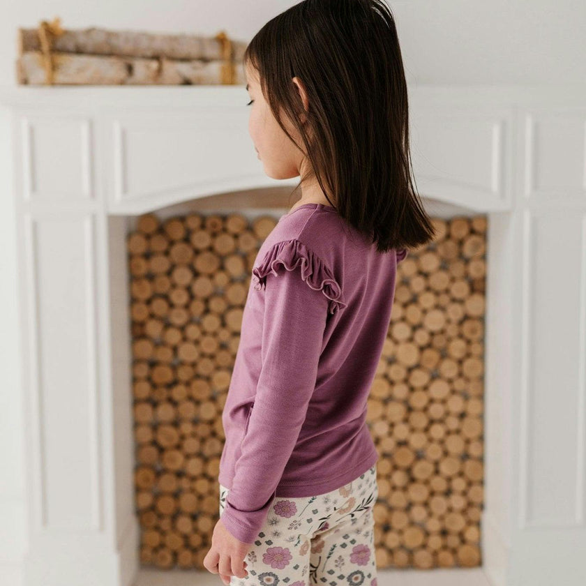 Girls Long Sleeve Ruffle Top in Big Sis