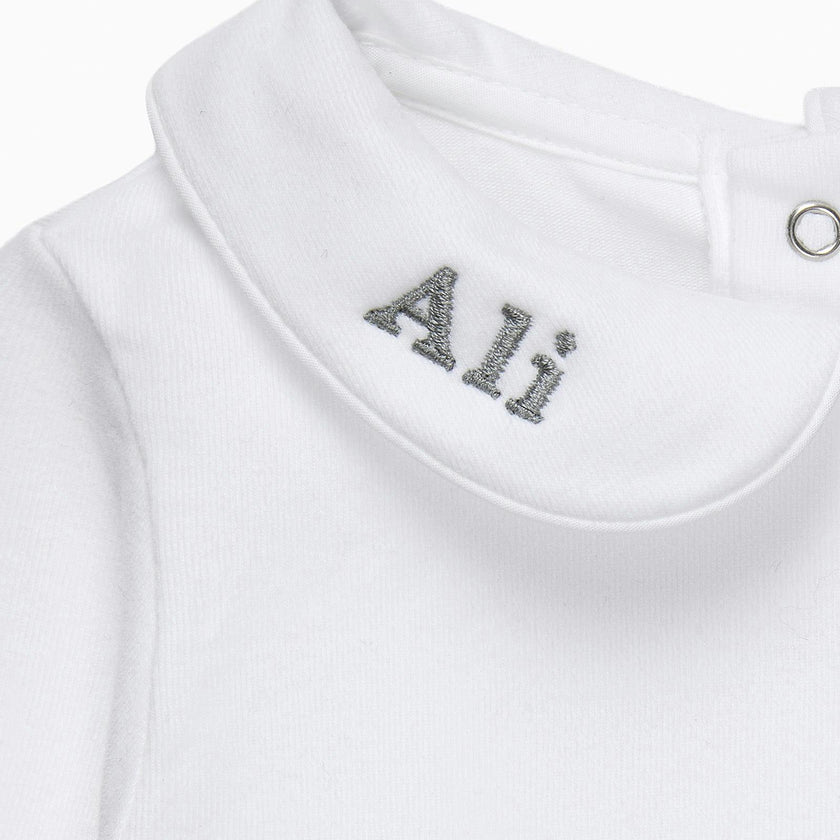 Baby Long-Sleeved Milo Bodysuit in White
