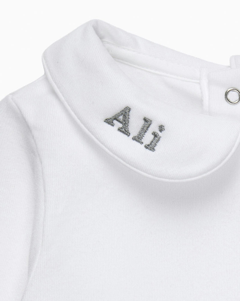 Baby Long-Sleeved Milo Bodysuit in White
