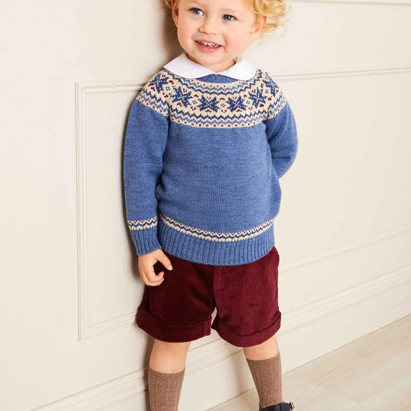 Classic Fair Isle Jumper in Blue (18mths-10yrs)