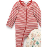 2 Pack Printed Zip Growsuit Deer Christmas Print