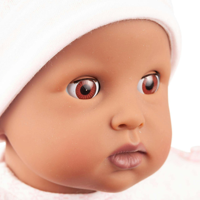 Muffin Baby 13" African American Baby Doll with Sleepy Brown Eyes and Sock Hat