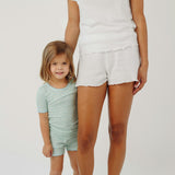 Women's Pima Pointelle Shirt & Short Pajamas Set