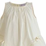 Cream Marielle Layered Bow Tulle Dress