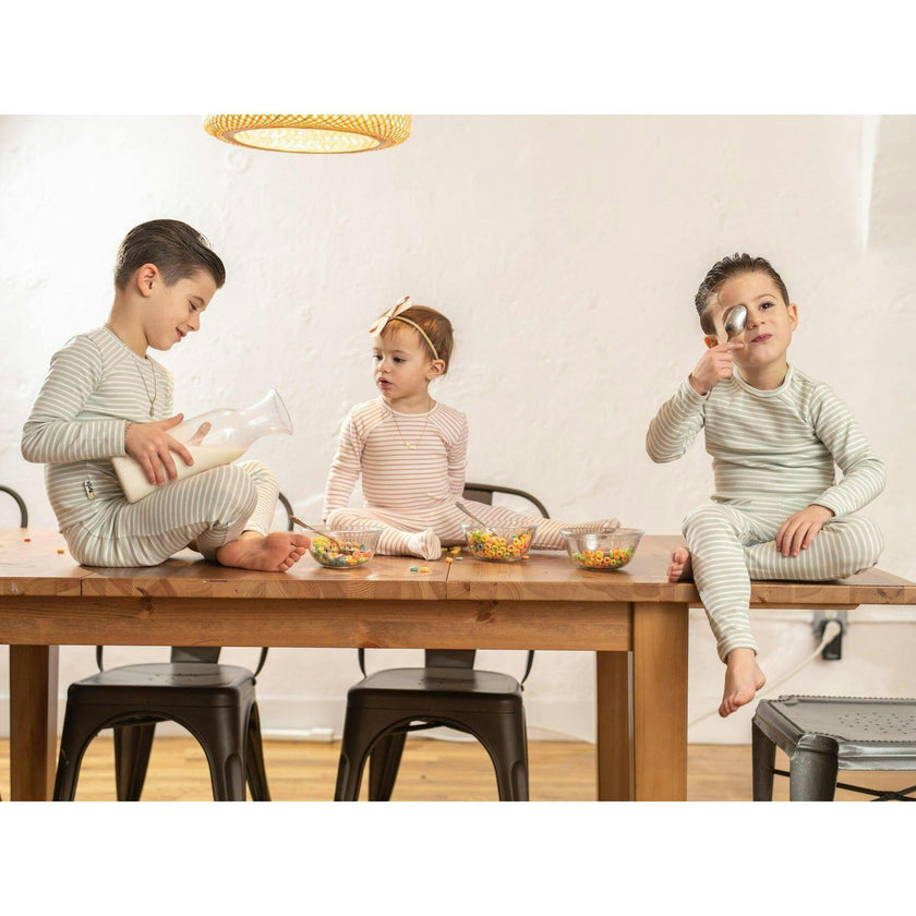 Directional Striped Raglan Sleeve Top & Pant Set