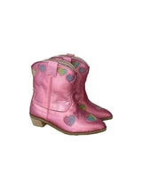 Pink Iridescent Heart Cowgirl Boots